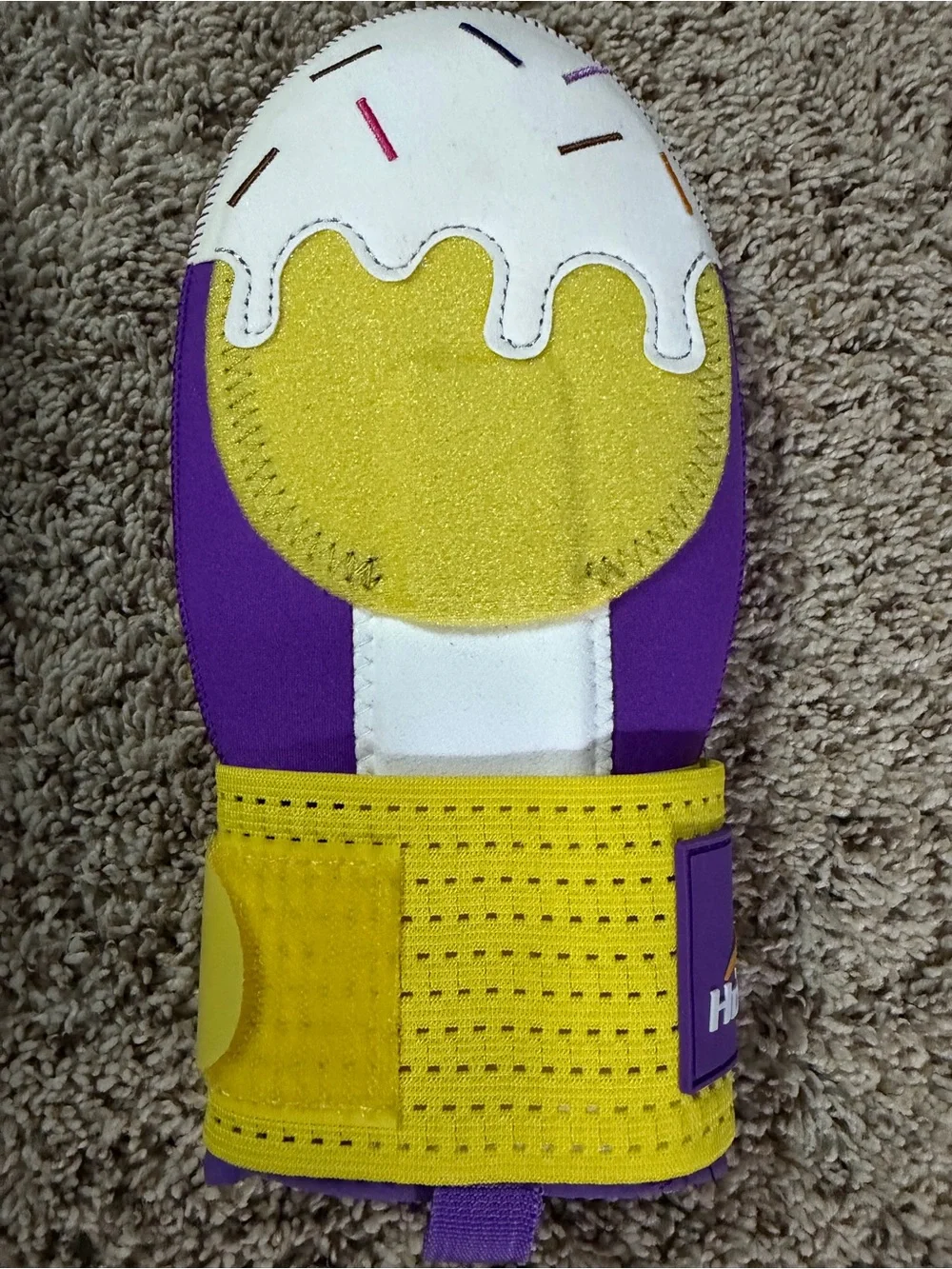 Youth Kids Purple and Yellow Ice Cream Sliding Mitt Baseball NEW IN BOX